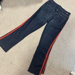 MOTHER Black Jeans with Red Stripe